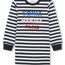 Полосатое платье с вышитым логотипом