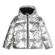 Пуховик с эффектом металлик