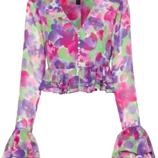 Укороченная блузка с цветочным принтом