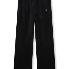 Бархатные спортивные брюки с логотипом из страз