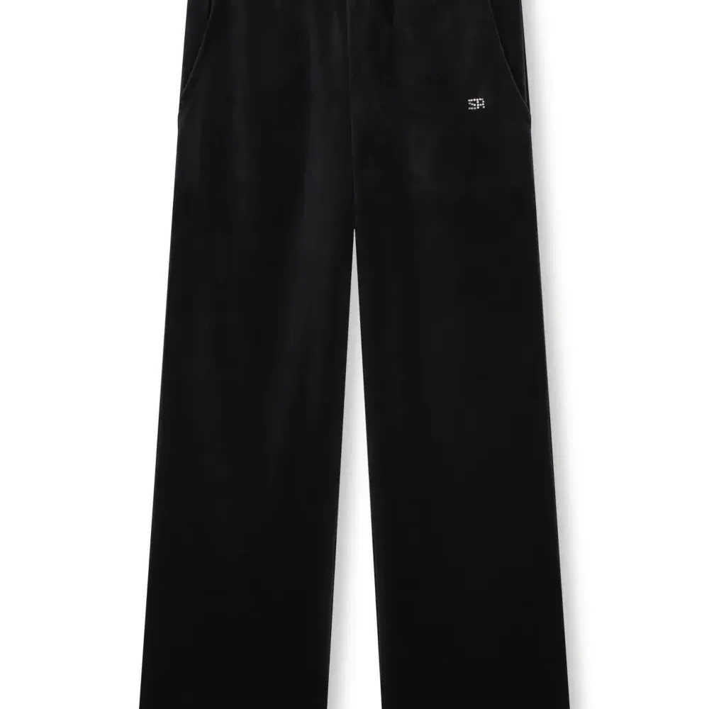 Бархатные спортивные брюки с логотипом из страз