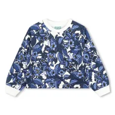 Толстовка с контрастными вставками и цветочным принтом