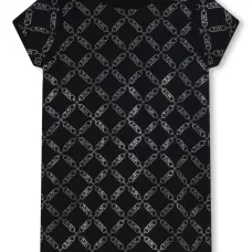 Платье со стразами и логотипом