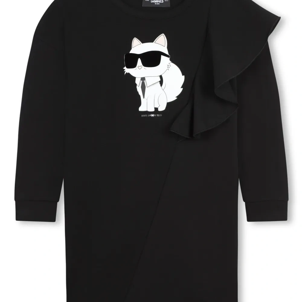 Платье с круглым вырезом и принтом Choupette