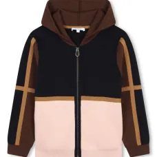 Кардиган в стиле колор-блок с капюшоном Кардиган в стиле колор-блок с капюшоном