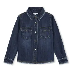 Джинсовая рубашка с бахромой