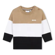 Джемпер в стиле колор-блок с вышитым логотипом