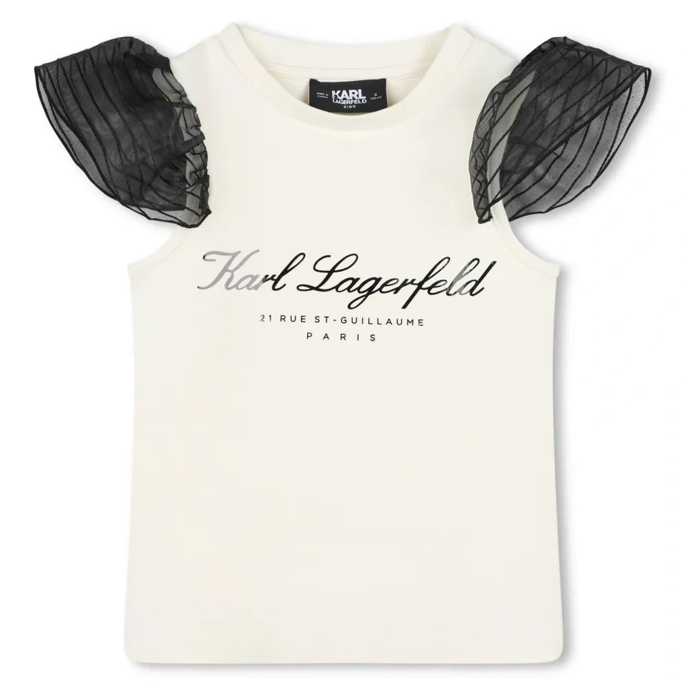 Футболка с рукавами кап и логотипом