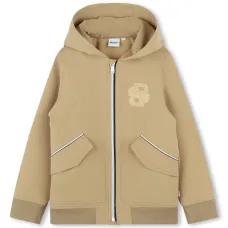 Худи на молнии с вышитым логотипом