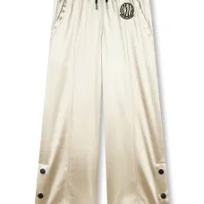 Атласные брюки широкого кроя с эффектом металлик