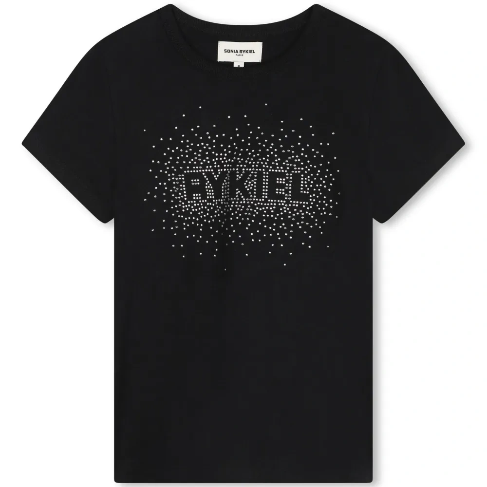 Футболка с логотипом из страз