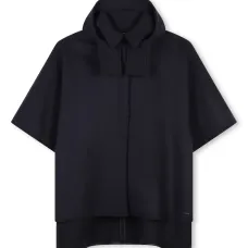 Шерстяной кейп с капюшоном