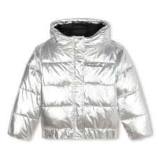 Пуховик с эффектом металлик