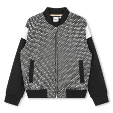 Куртка на молнии с жаккардовым логотипом Куртка на молнии с жаккардовым логотипом