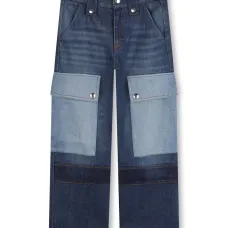 Джинсы карго в технике пэчворк Джинсы карго в технике пэчворк