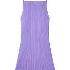 Платье мини в рубчик