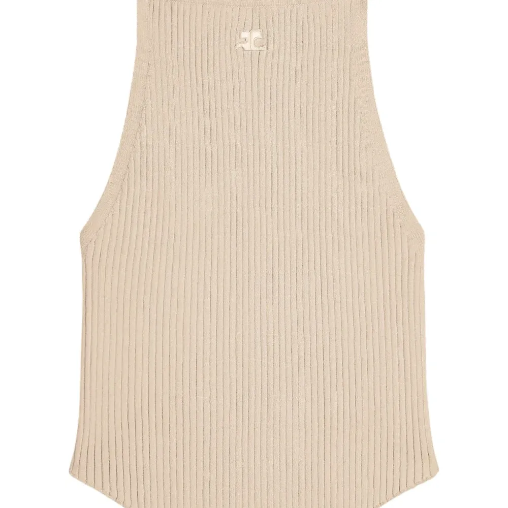 Топ в рубчик с вышитым логотипом