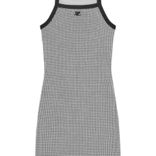 Платье мини в ломаную клетку