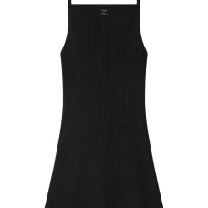 Платье мини в рубчик