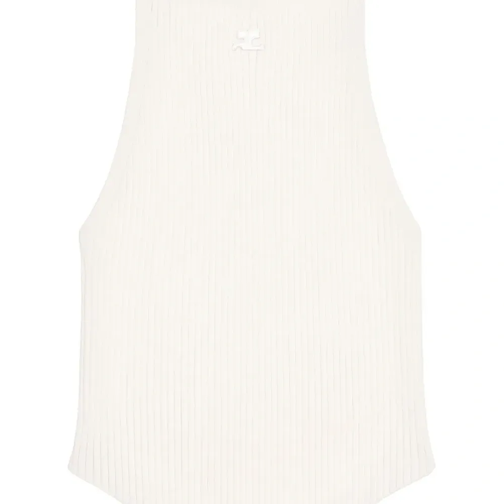 Топ в рубчик с вышитым логотипом