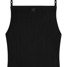 Топ в рубчик с вышитым логотипом Топ в рубчик с вышитым логотипом