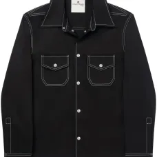 Джинсовая рубашка с декоративной строчкой