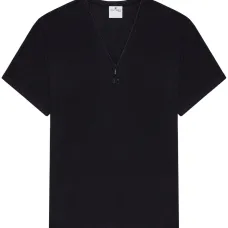 Футболка в рубчик с V-образным вырезом