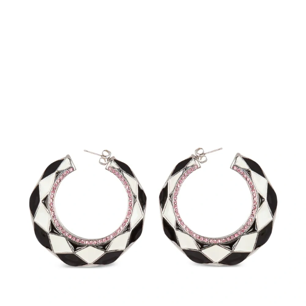 Эмалированные серьги-кольца Diamond