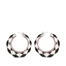 Эмалированные серьги-кольца Diamond