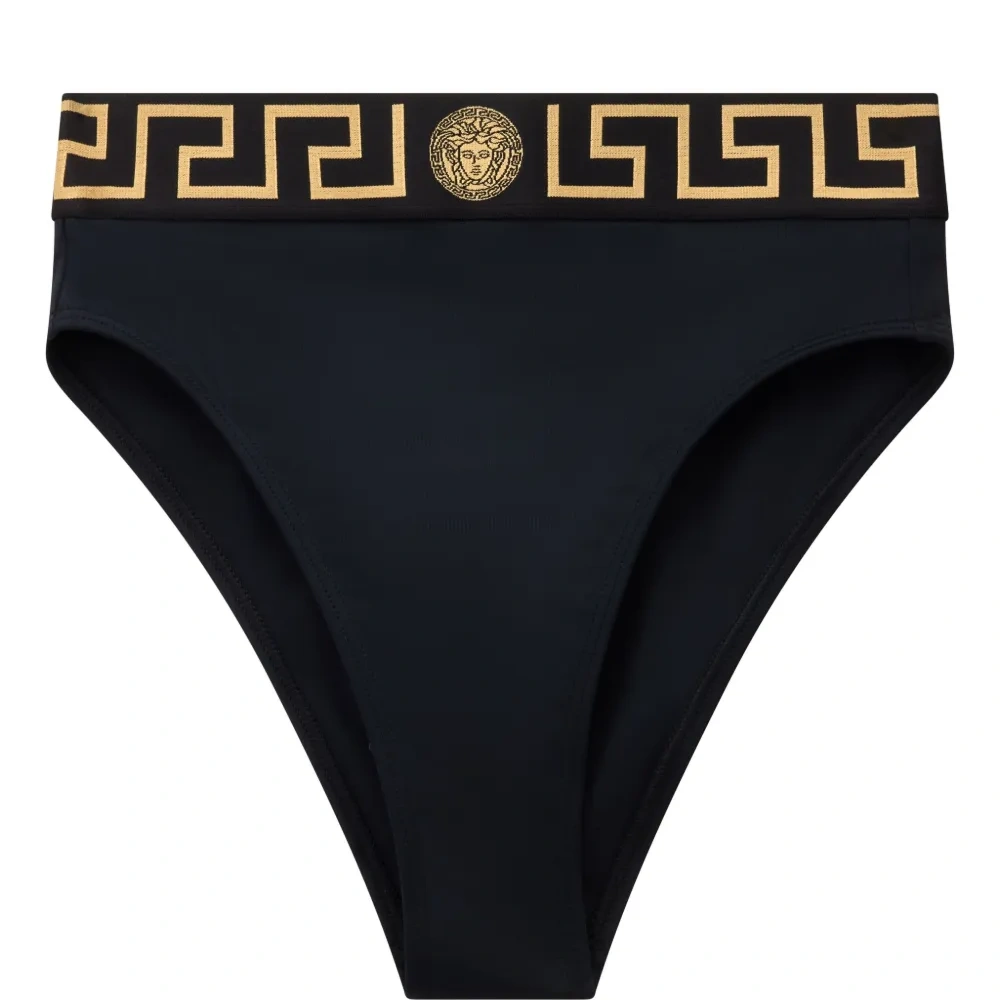 Плавки бикини с завышенной талией и декором Greca