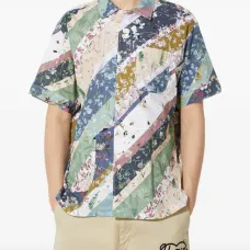 Рубашка в технике пэчворк с короткими рукавами