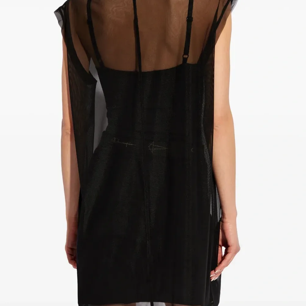 Сетчатый топ с вышитым логотипом