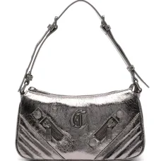 Сумка на плечо с эффектом металлик