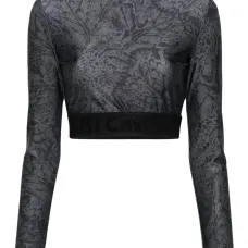 Укороченная футболка с леопардовым принтом Укороченная футболка с леопардовым принтом