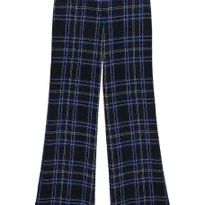 Брюки со вставками в клетку