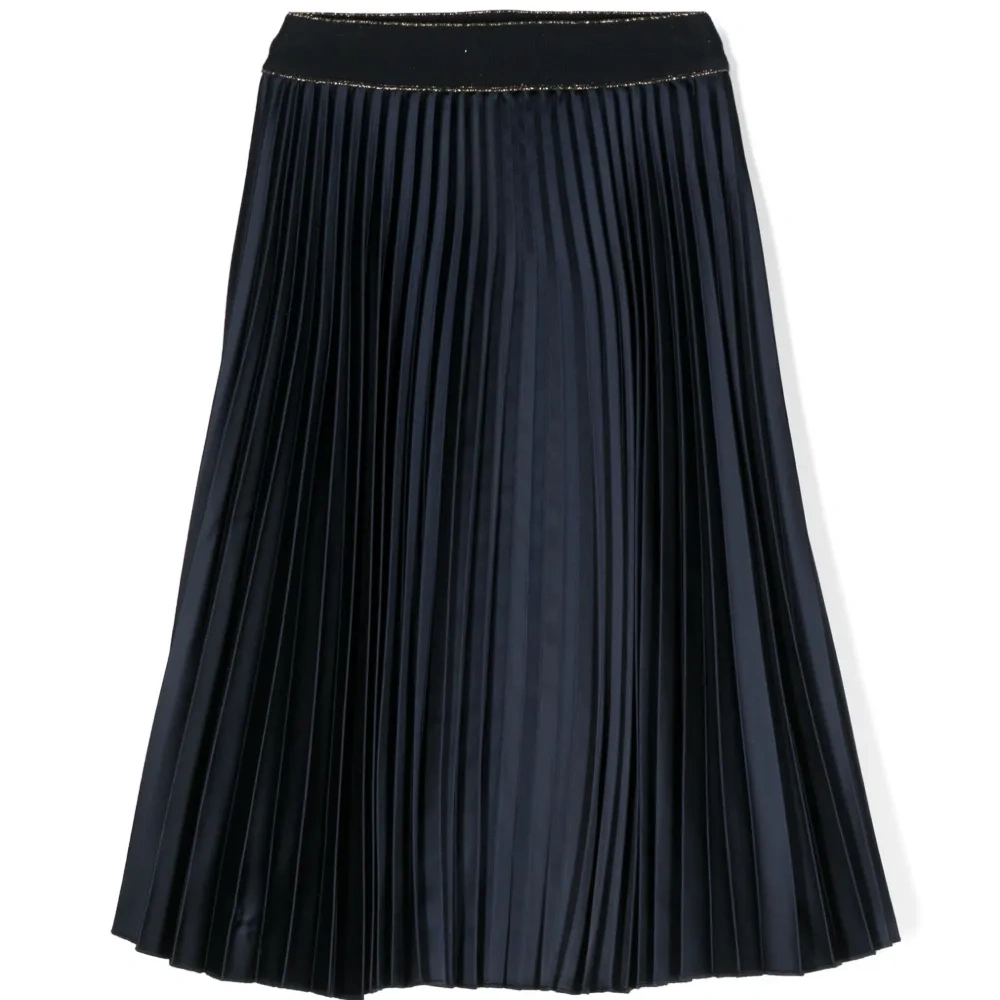 Атласная плиссированная юбка