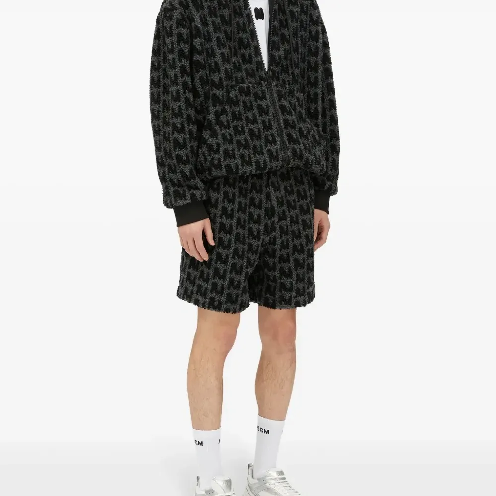 Фактурное худи на молнии с логотипом