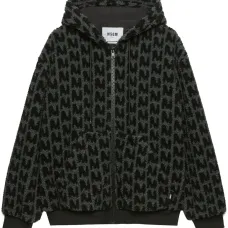 Фактурное худи на молнии с логотипом