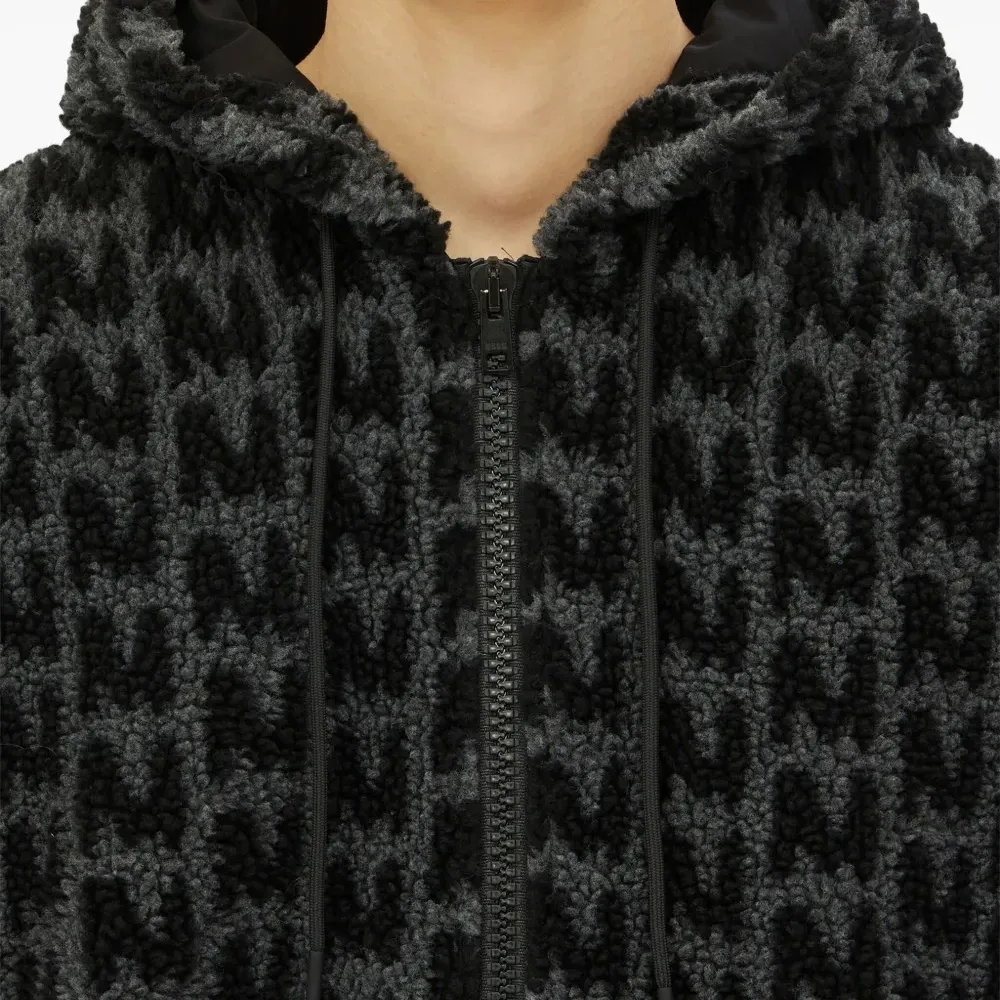 Фактурное худи на молнии с логотипом