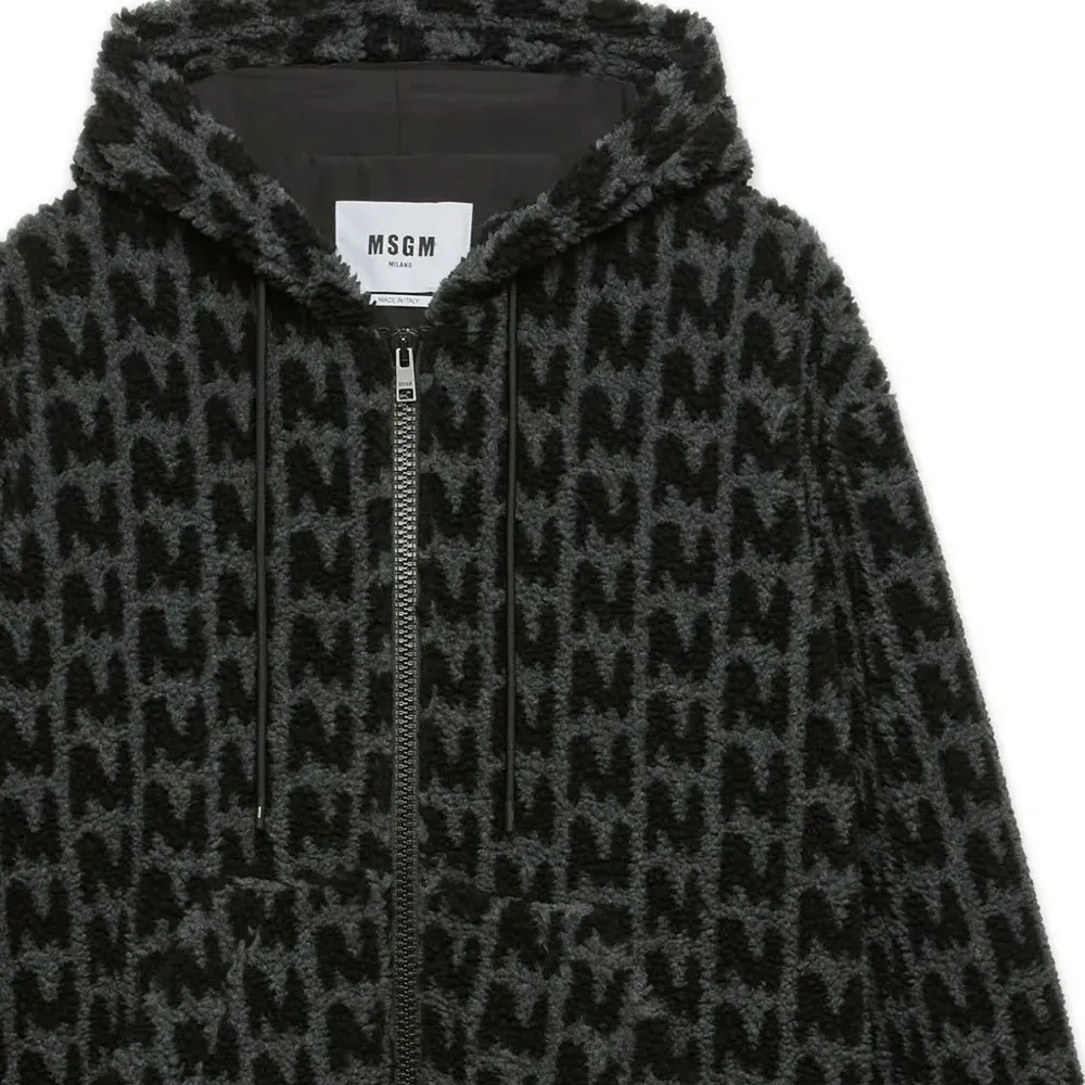 Фактурное худи на молнии с логотипом