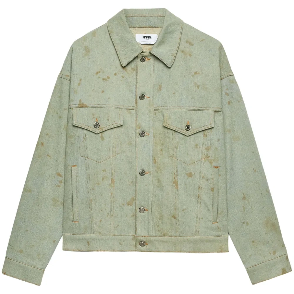 Джинсовая куртка с эффектом потертости