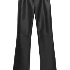 Кожаные брюки прямого кроя