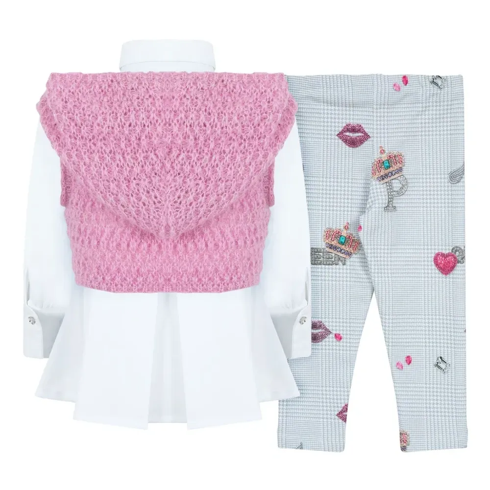 комплект из топа и брюк с графичным принтом