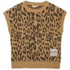 Жаккардовый топ с леопардовым принтом