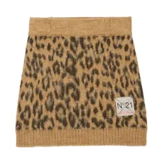 Трикотажная юбка мини с леопардовым узором Трикотажная юбка мини с леопардовым узором