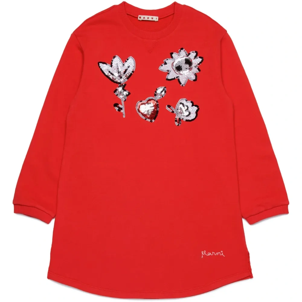 Платье-толстовка с вышивкой пайетками