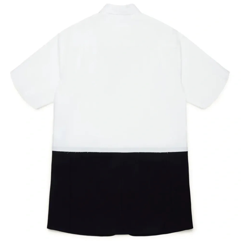 Двухцветное платье с короткими рукавами