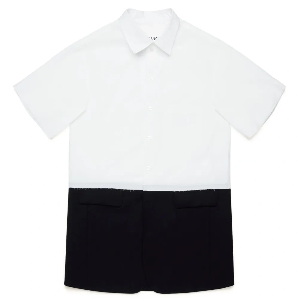 Двухцветное платье с короткими рукавами