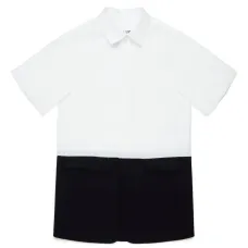 Двухцветное платье с короткими рукавами