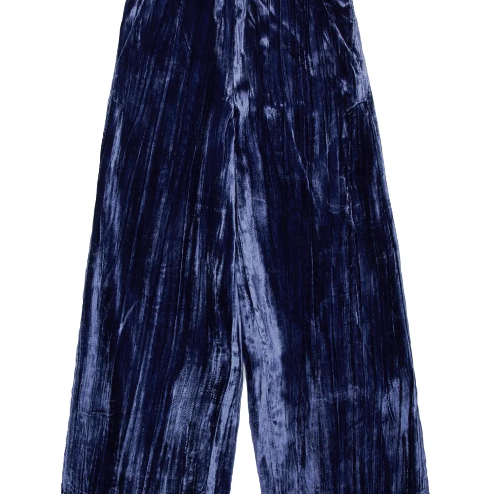 Бархатные брюки широкого кроя